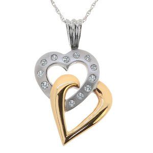 0.25 Carat Diamond Hearts Pendant 10K Gold